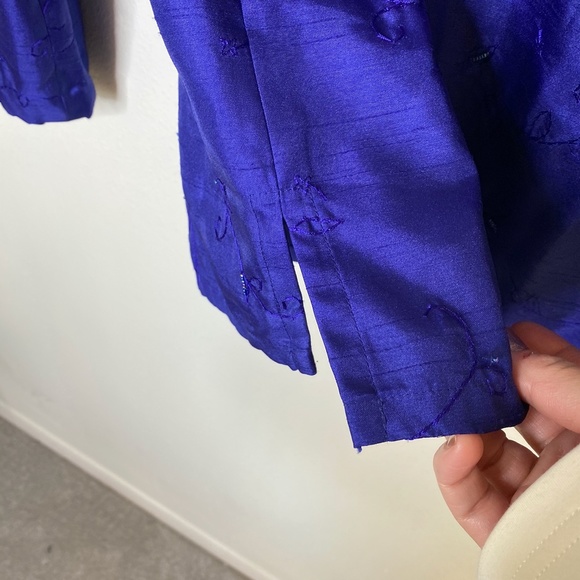 c.l.o.t.h.e.s. Blue Button Down Top with Beading - Picture 4 of 6